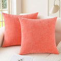 CaliTime Throw Pillow Covers Decorative 20 X 20 Inches Pack of 2 Cozy Chenille by CaliTime