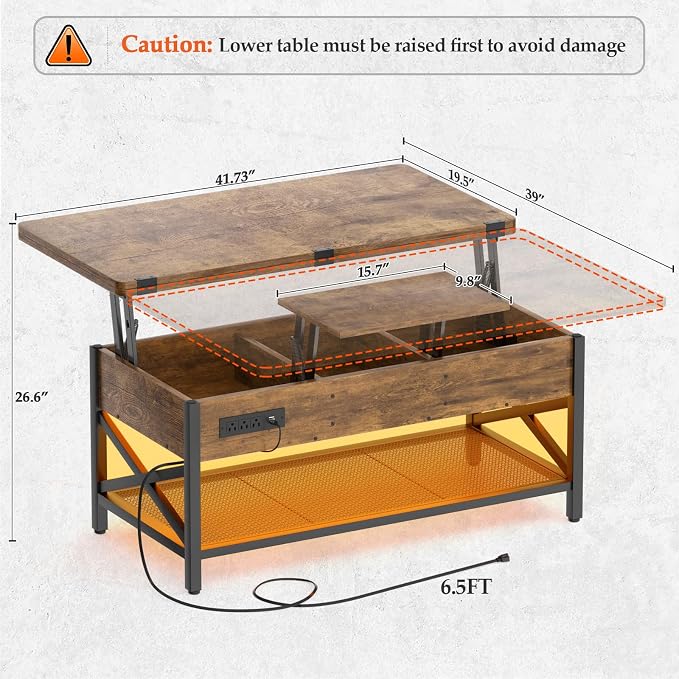 Aheaplus Coffee Table Lift Top - Image 2