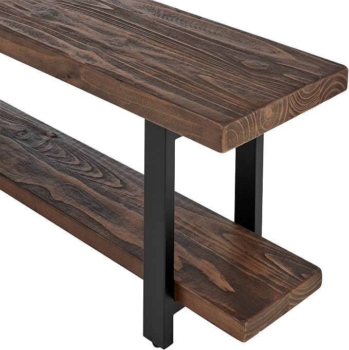 Alaterre Furniture Pomona Entryway Bench and Coat Hook Set – Modern Rustic - Image 7