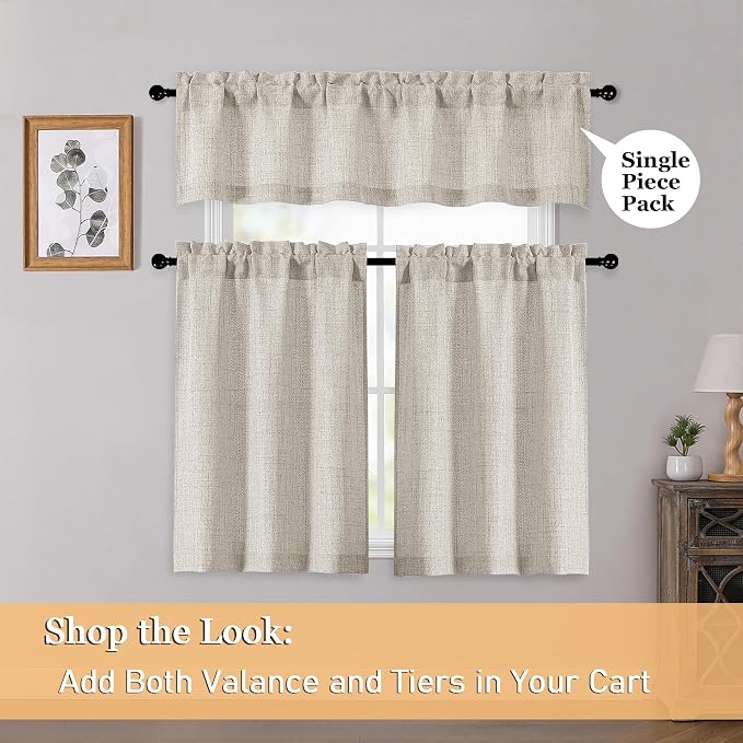 OWENIE Linen Valances for Windows 1 Pcs 18 Inch Length, Light Filtering - Image 6