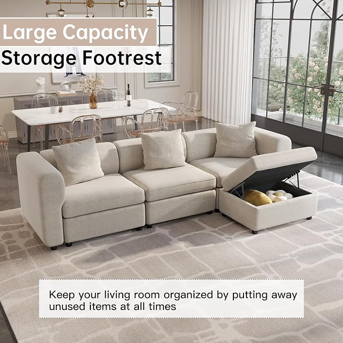 Guyii Velvet Sectional Sofa, Oversized 9-Seater U-Shaped Convertible Couch - Image 5