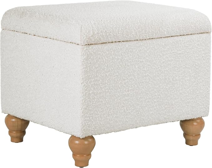 Homepop Home Decor | Upholstered MediumRectangular Storage Ottoman | Hinged Lid - Image 9