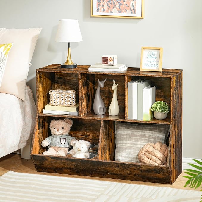 HOOBRO Kids Bookshelf, Bookcase Footboard, Toy Storage Cubby, 35.4" L - Image 9