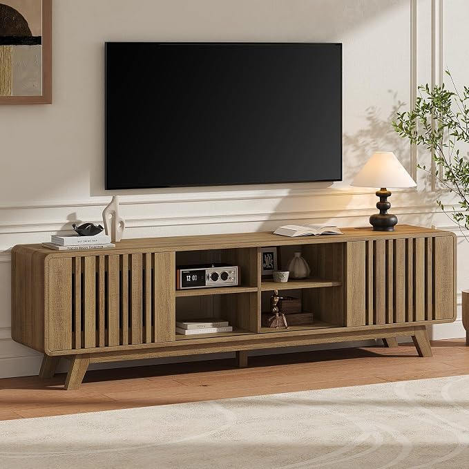 ONBRILL 70-Inch TV Stand for TVs up to 80 Inch, Mid-Century Modern Television by ONBRILL