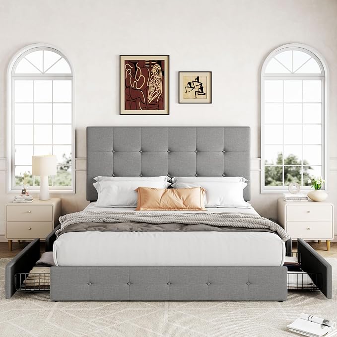Allewie Upholstered Full Size Platform Bed Frame - Image 3