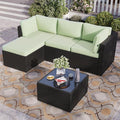 Aoxun Outdoor Patio Furniture Set, 5-Pieces All-Weather Rattan Sectional Sofa by Aoxun