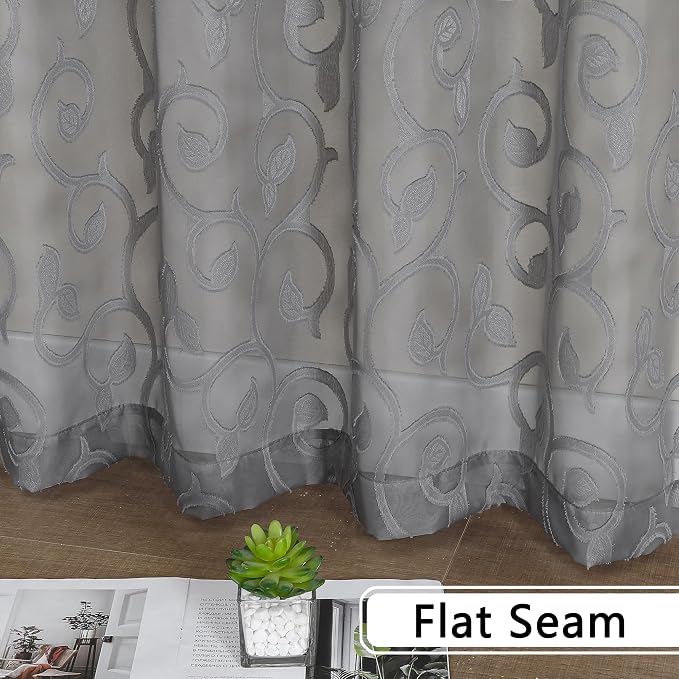 OWENIE Furman Extra Long Sheer Curtains 96 inches Long - Image 7