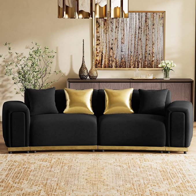 104" Oversized Velvet Chesterfield Couch - Image 4