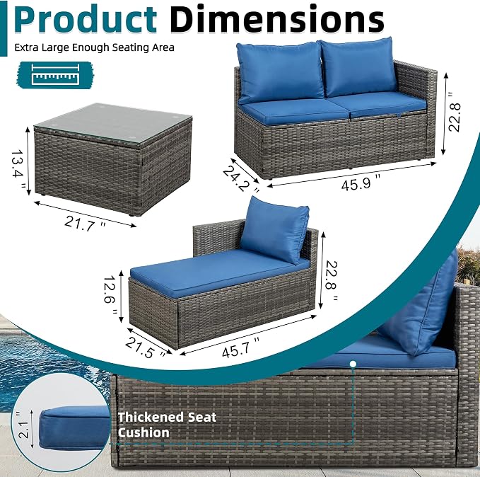 SUNLEI Small Outdoor Sofa Patio Furniture Set - Image 2