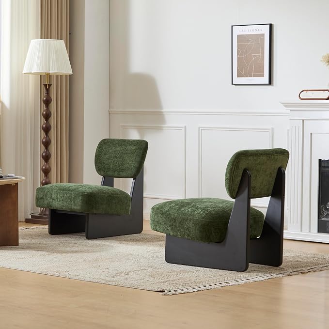 GDFStudio Upholstered Armless Accent Chairs Set of 2 Modern Side Chair - Image 4