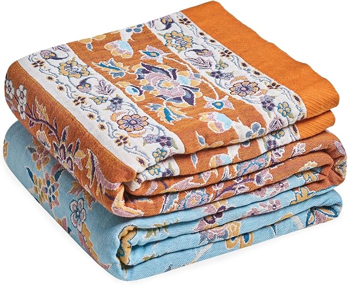 LUTBM Boho Throw Blanket for Bed Cotton Summer Blankets for Bedroom Living Room by LUTBMFindYourFreeSpiritatHome