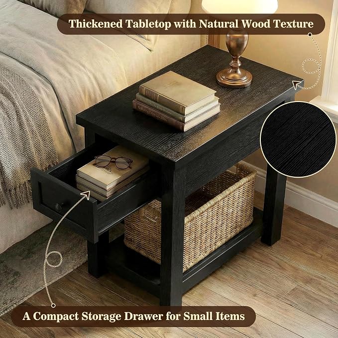 Armocity Narrow End Table with Charging Station - Image 7