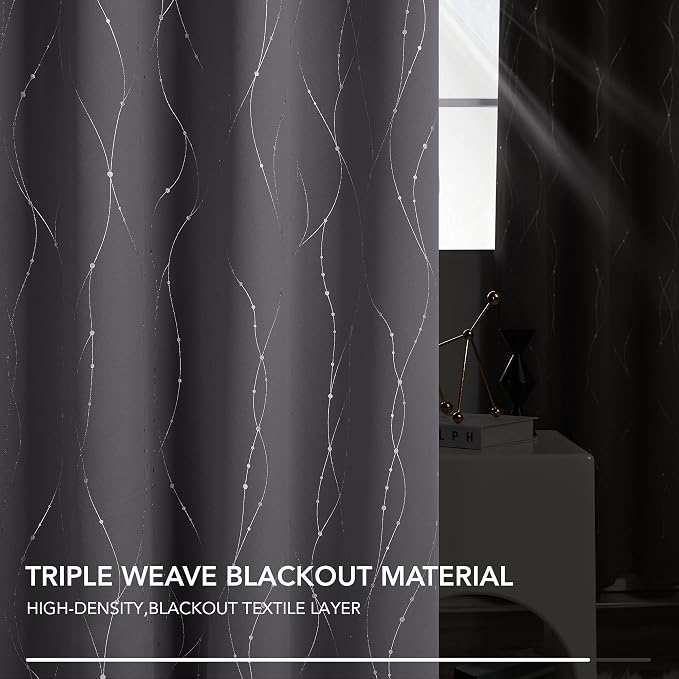 Deconovo Grey Blackout Curtains - Image 5