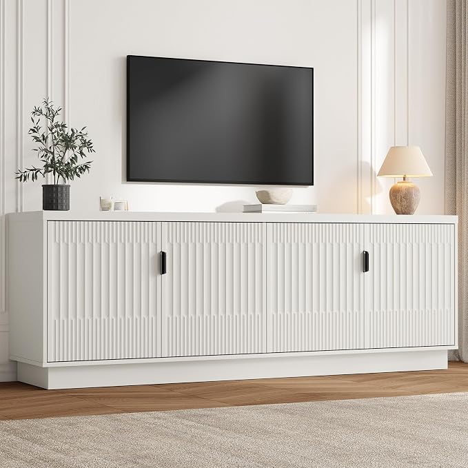 Fatmok Fluted TV Stand for up to 75" TVs, Modern Media Console by Fatmok