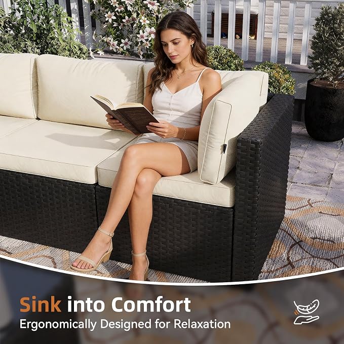 Aoxun Patio Furniture Set 5-Piece, Outdoor Sectional Sofas - Image 4