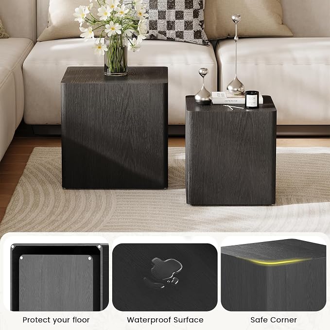 Nesting Coffee Table Set of 2, Modern Coffee Table and End Table Sets, Small - Image 4