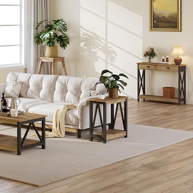 ChooChoo Farmhouse End Table, Narrow Side Table, Slim End Table - Image 2