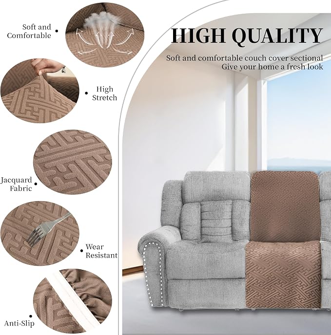 100% Waterproof Sectional Recliner Couch Covers - Image 5