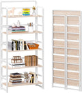 4NM No Assembly 5 Tiers Folding Bookshelf Storage Shelves Vintage Bookcase by 4NM