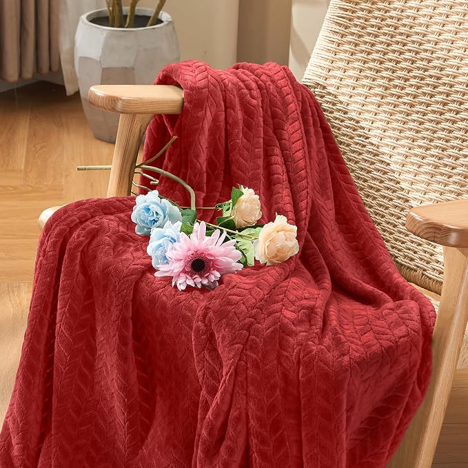 inhand Ruby Red Fleece Throw Blanket - Image 5