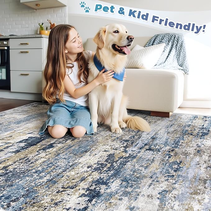 Area Rugs 2x8 Runner Rug: Washable Hallway Rug Modern Abstract Neutral Soft - Image 5