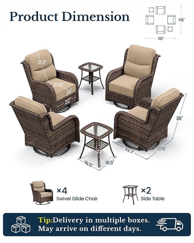 HILLGA 6-Piece Luxury Patio Furniture Set - Image 2