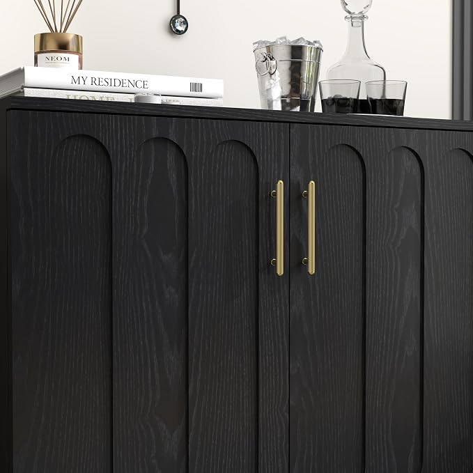 LKTART Black Sideboard Buffet, Small Storage Cabinet - Image 8