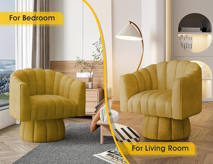 Dewhut Swivel Accent Chair, 360° Swivel Barrel Chair - Image 4
