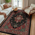 RELEANY Area Rugs 5'x8' Washable Non-Slip, Floral Vintage Distress Print by RELEANY