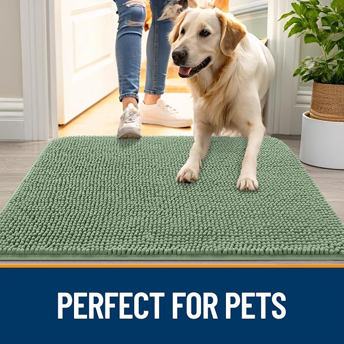OLANLY Dog Door Mat for Muddy Paws 47x17, Absorbs Moisture and Dirt, Absorbent - Image 6