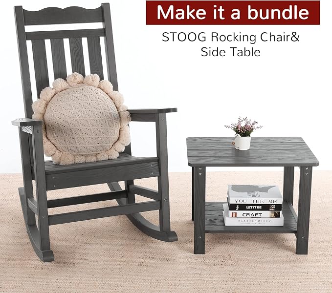 Stoog Outdoor & Indoor Rocking Chair, All-Weather Porch Rocker - Image 7