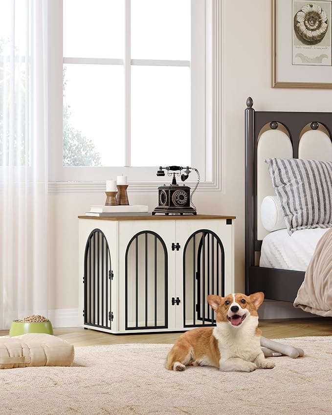 Hzuaneri 26.8'' Wooden Dog Crate Furniture, Indoor Dog Kennel Dogs Cage - Image 3