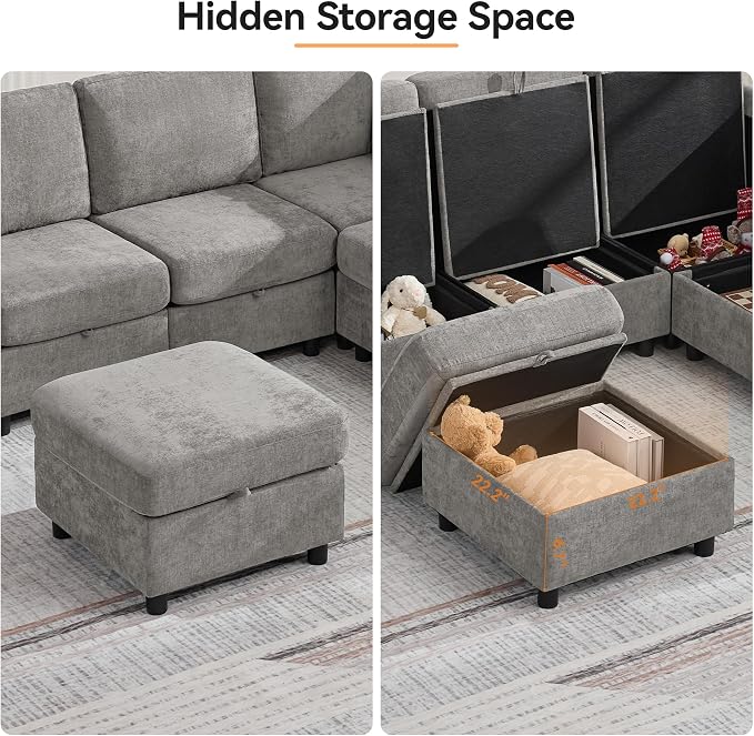 WUTUTUEE 25”Square Storage Ottoman Module - Image 4