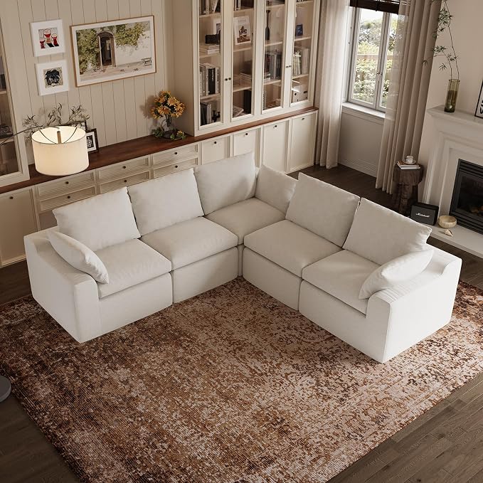 Novilla 104.3" Modular Cloud Couch, Modern Sectional Sofa by Novilla