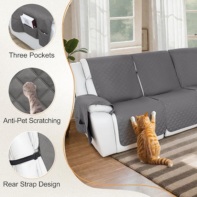 HDCAXKJ 100% Waterproof Reclining Sectional Couch Covers L Shape Recliner Sofa - Image 5