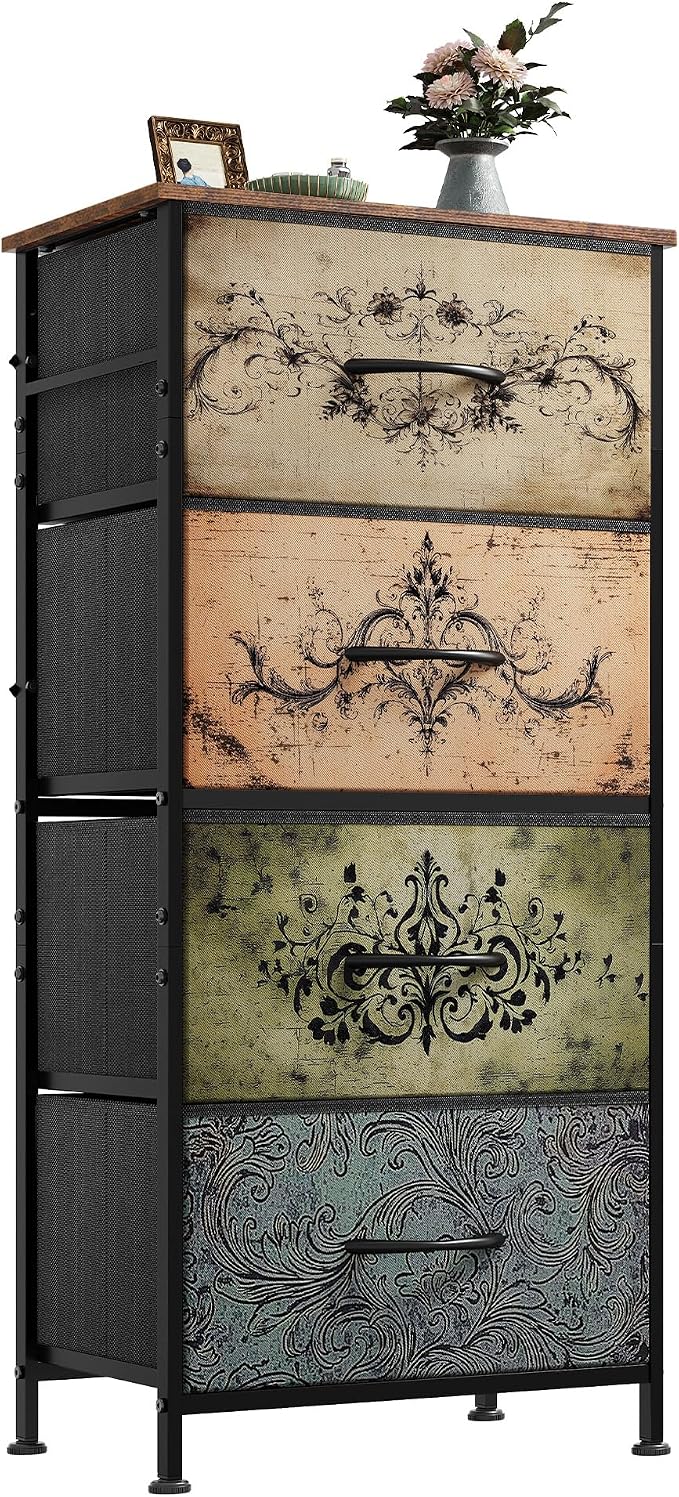 WLIVE Dresser with 4 Drawers, Storage Tower, Organizer Unit, Fabric Dresser by WLIVE