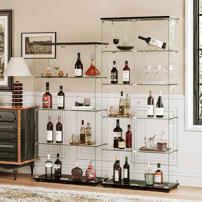 APRILSOUL Glass Display Cabinet 5-Shelf - Image 4