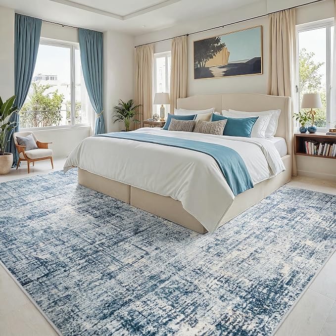 10x14 Area Rugs for Living Room Washable Rug: Anti-Skid Abstract Modern Living - Image 2