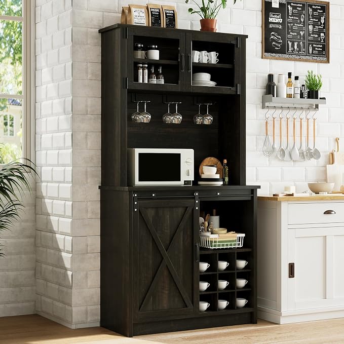 4ever2buy Farmhouse Coffee Bar Cabinet - Image 7