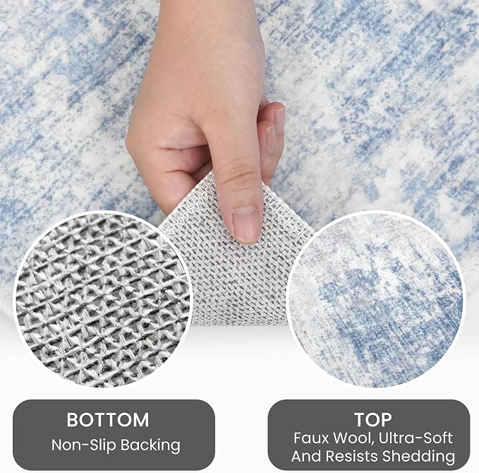 IOHOUZE Round Area Rug 5 Ft Circle Entryway Rugs Round Washable Door Mat Indoor - Image 4