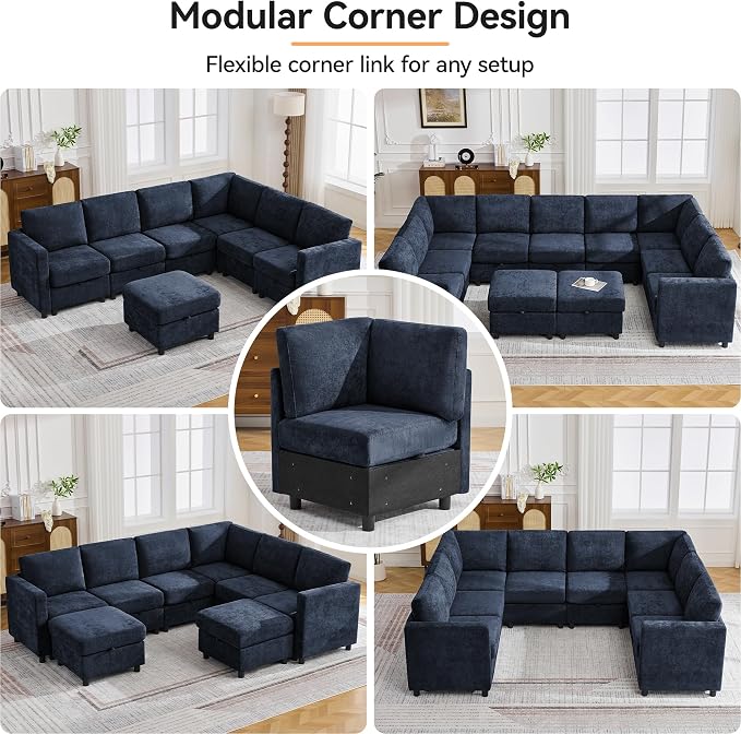 104'' V Shaped Modular Sofa, Sectional Couch - Image 6
