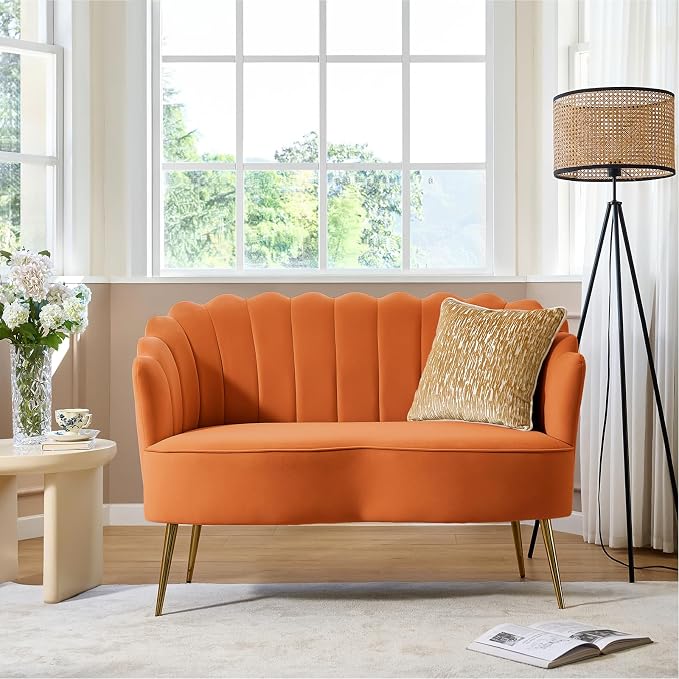 HULALA HOME Modern Velvet Loveseat Sofa by HULALAHOME