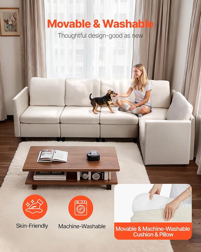 VEVOR Modular Sectional Sofa, Modern 5-Seater Modular Sofa - Image 5