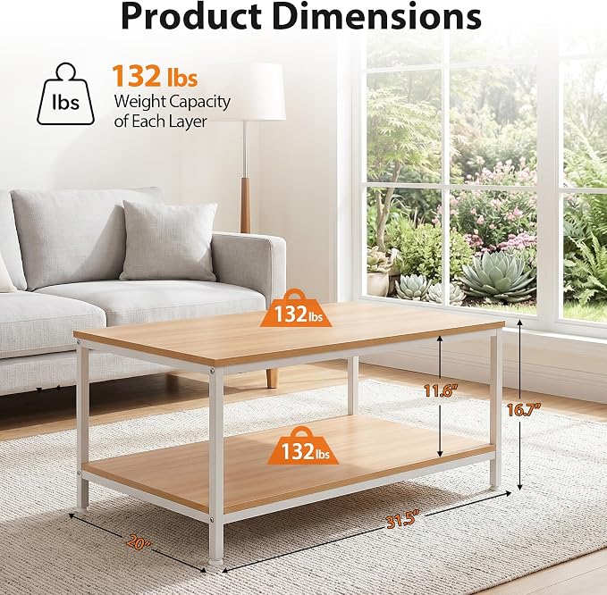 ZenStyle Industrial Coffee Table - Image 3