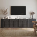 BELLEZE Set of 4 Bookcase with 3 Drawers, Modern Book Shelf with Wide Wooden by BELLEZE