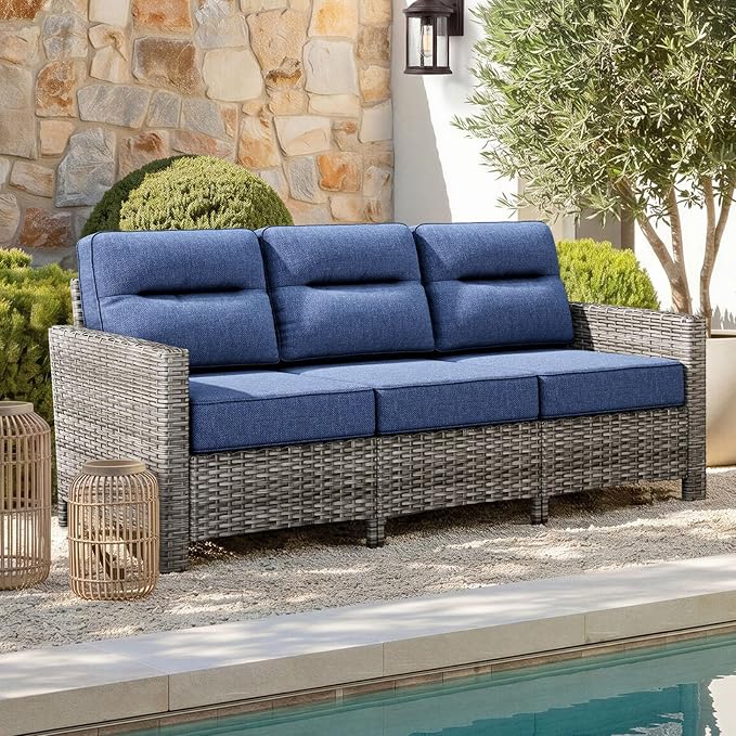 Luxury Outdoor Furniture, 6-Inch Thick Cushion Patio Sofa, Oversized Comfort by NUSBAY