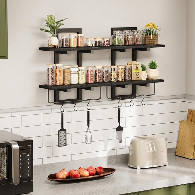 Creso hom Floating Shelves, Hanging Bathroom Shelves 2-Tier, Wall Mounted - Image 7