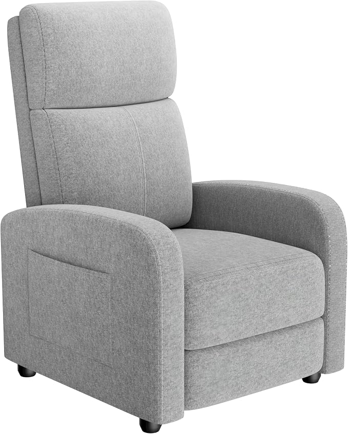 GarveeHome Linen Fabric Manual Recliner Chair, by GarveeHome