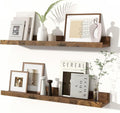 Fun Memories Picture Ledge Shelves Set of 2, 24 Inch Rustic Wall Mounted by FunMemories