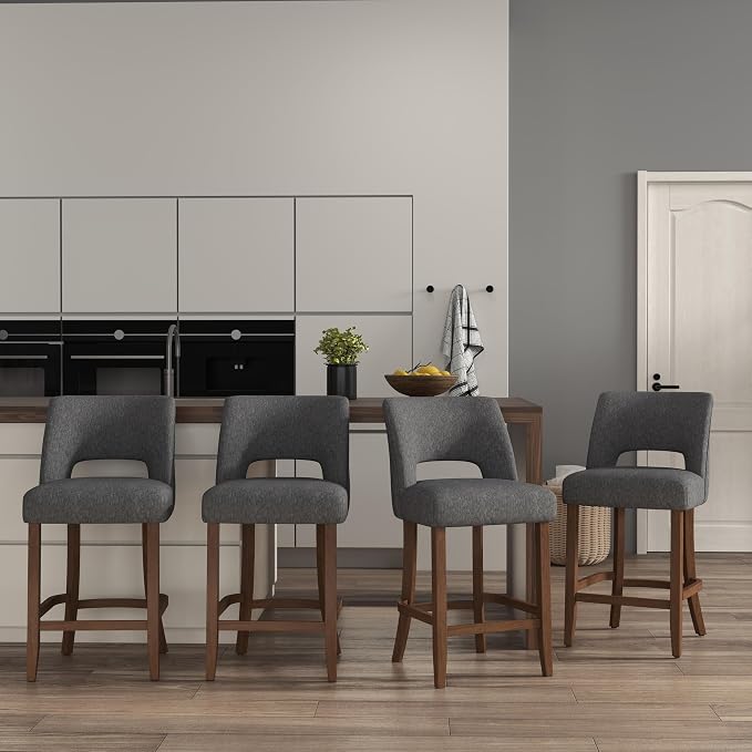VKNOW Bar Stools Set of 4, Modern Counter Stools - Image 3